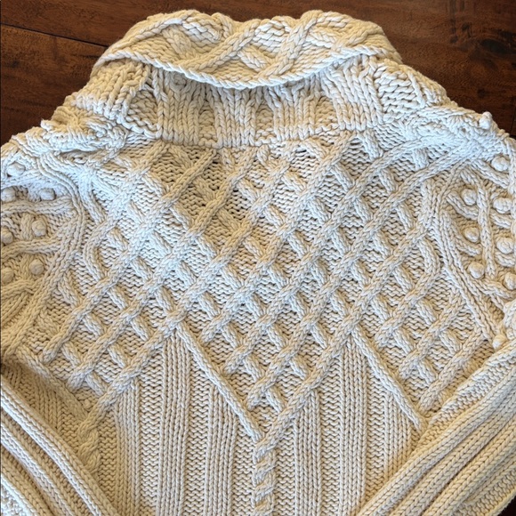 Eve | Cream Cable Knit Women Sweater with Pom Pom details - Picture 10 of 11